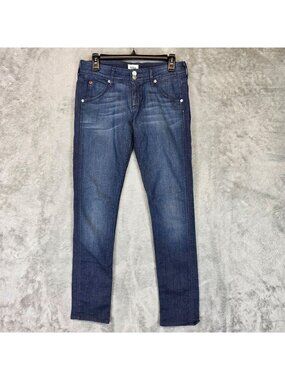 Hudson Collin Flap Skinny Jeans Womens 26 Blue Med Wash Low Rise Stretch Denim